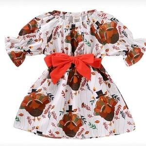 Girls turkey smocked dress